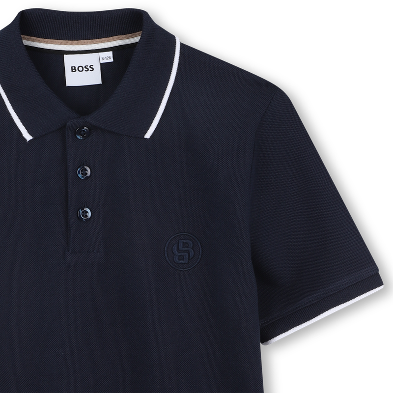 Polo in cotone taglio dritto BOSS 
                        RAGAZZO