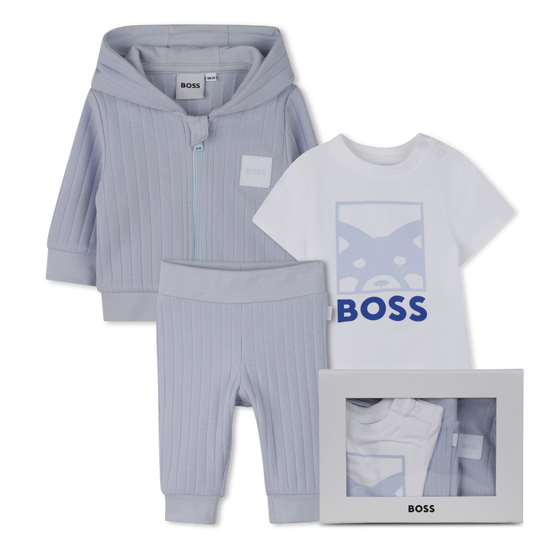 Set cardigan + pantaloni + t-shirt BOSS 
                        RAGAZZO