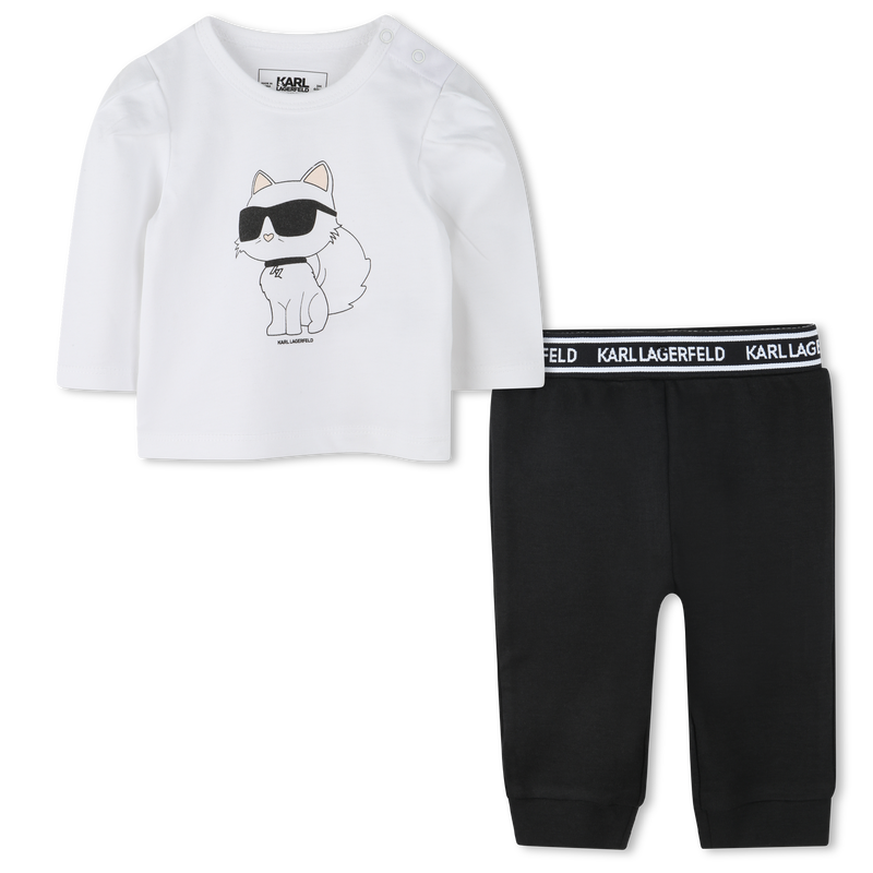 Cotton T-Shirt & Leggings KARL LAGERFELD KIDS 
                        BAMBINA