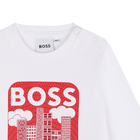 T-shirt in cotone con stampa BOSS 
                    RAGAZZO
