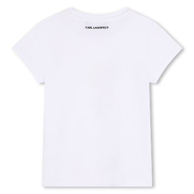T-shirt con stampa applicata KARL LAGERFELD KIDS BAMBINA