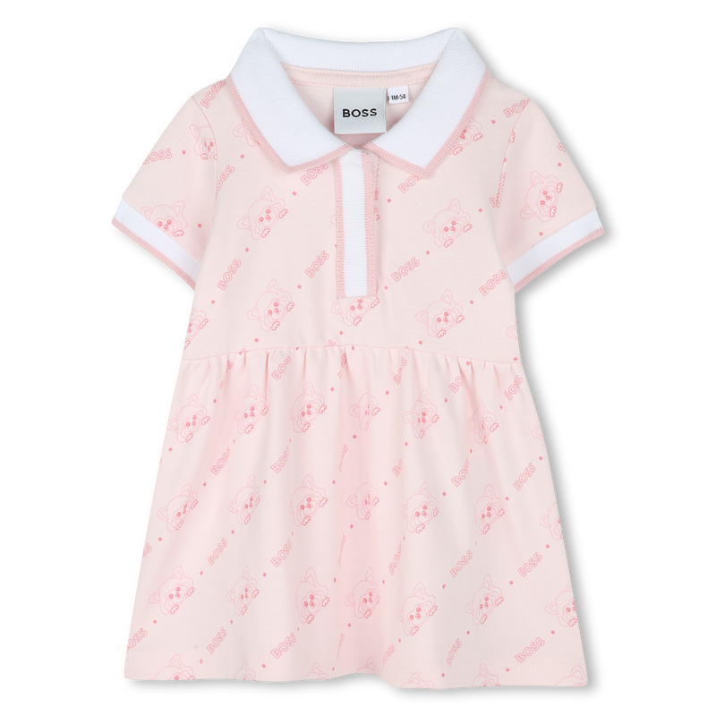 Abito stampato con collo polo BOSS 
                        BAMBINA