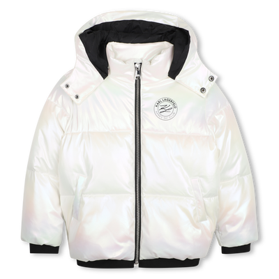 Giacca a vento con cappuccio KARL LAGERFELD KIDS BAMBINA