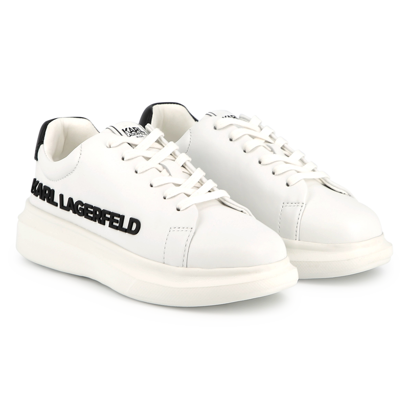Sneakers in pelle con lacci KARL LAGERFELD KIDS 
                        UNISEX
