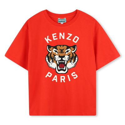 T-shirt in cotone con stampa KENZO KIDS RAGAZZO
