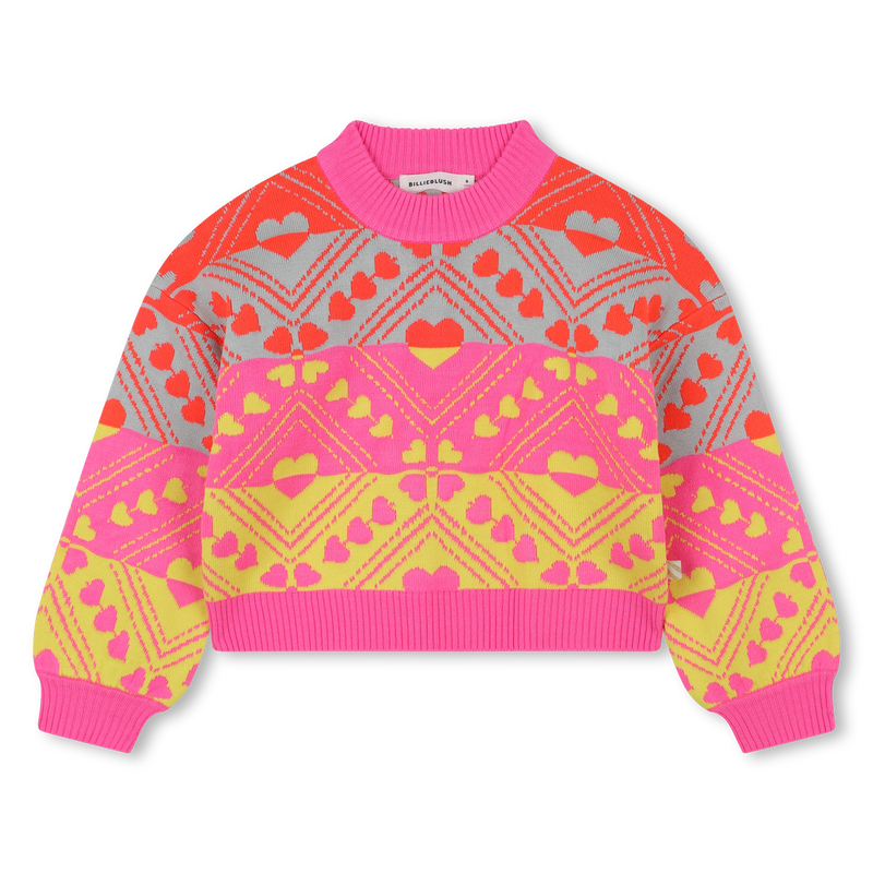 Maglione lavorato a maglia con motivi a cuore BILLIEBLUSH 
                        BAMBINA