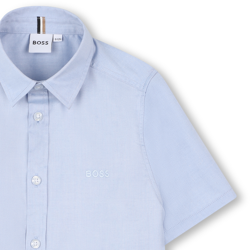 Camicia in cotone tinta unita BOSS 
                        RAGAZZO