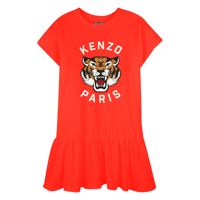 Abito con stampa e volant KENZO KIDS BAMBINA