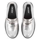 Mocassini in pelle di vacchetta metallizzata DKNY 
                    BAMBINA
