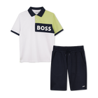 Polo e shorts in cotone BOSS 
                    RAGAZZO