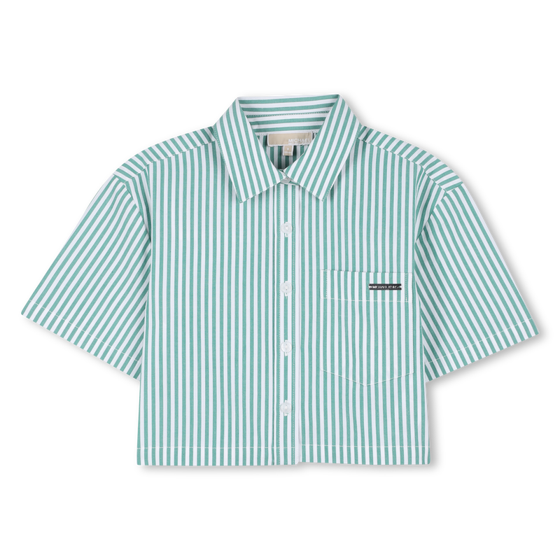 CAMICIA A RIGHE A MANICHE CORTE MICHAEL KORS 
                        BAMBINA