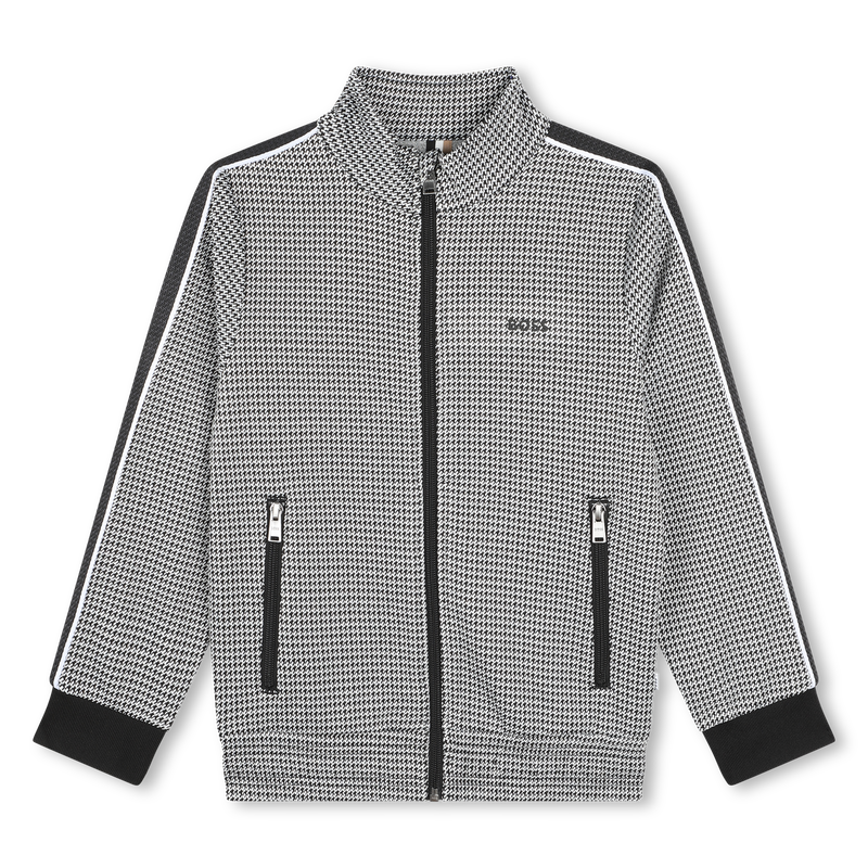 Cardigan con zip stampato BOSS 
                        RAGAZZO