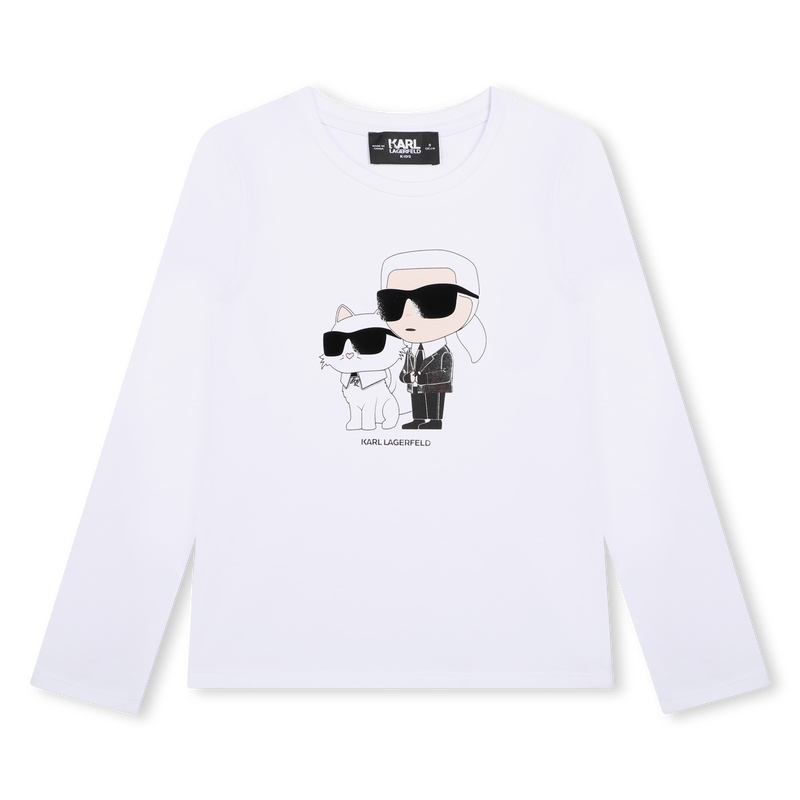 T-shirt con stampa applicata KARL LAGERFELD KIDS 
                        BAMBINA