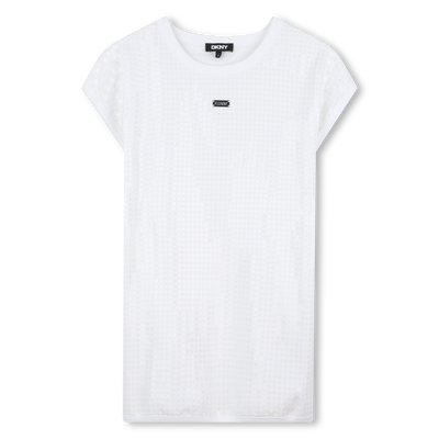 Abito in cotone con paillettes DKNY BAMBINA
