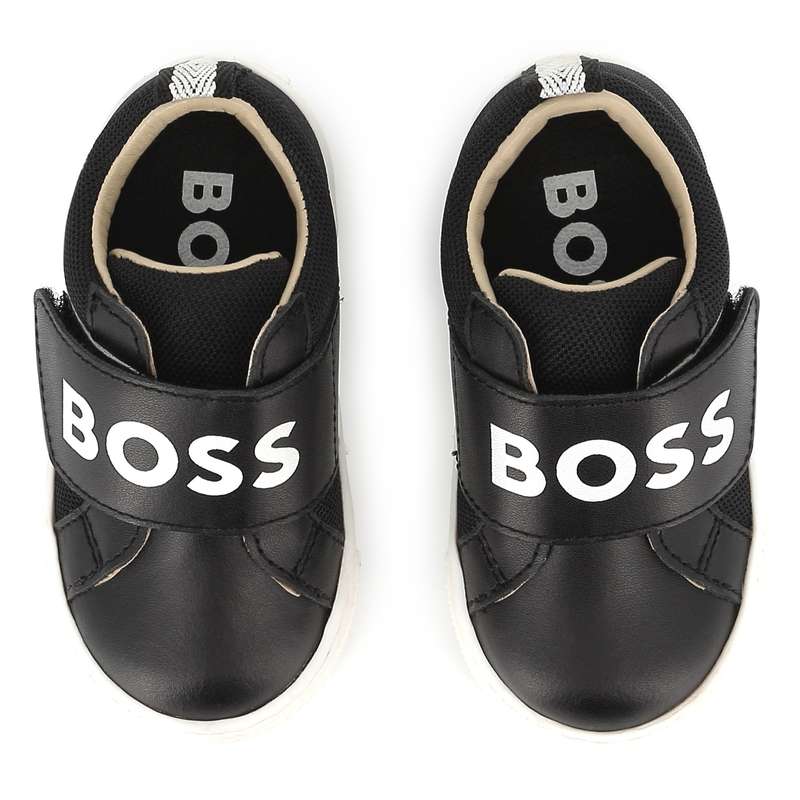 Sneakers a strappo misto pelle BOSS 
                        RAGAZZO