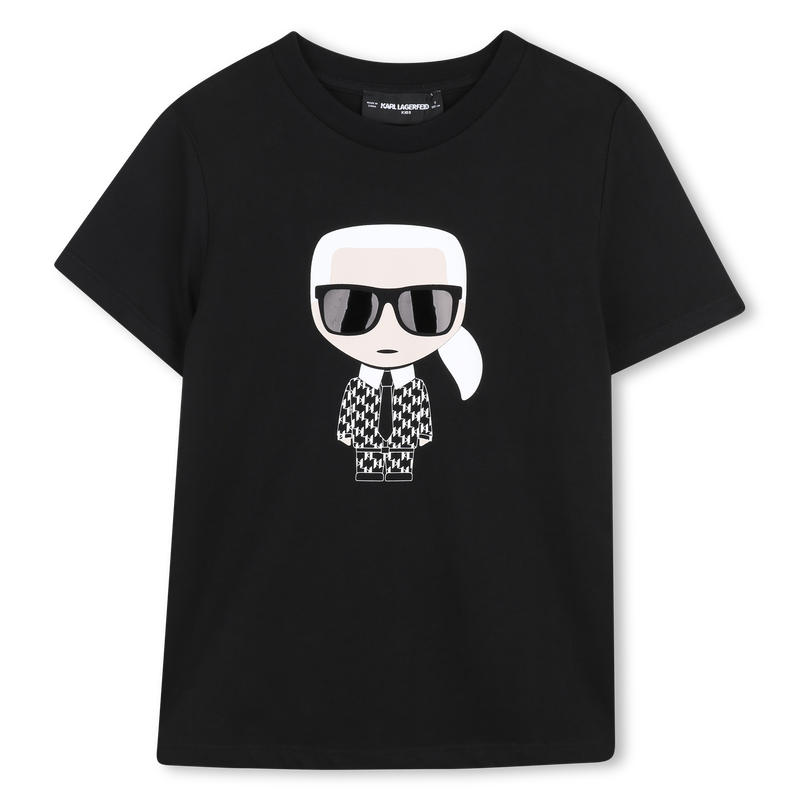 T-SHIRT CON STAMPA METALLIZZATA KARL LAGERFELD KIDS 
                        RAGAZZO