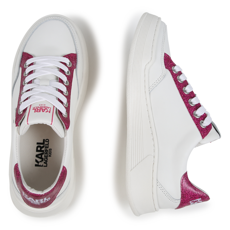 Sneakers di pelle con lacci KARL LAGERFELD KIDS 
                        BAMBINA