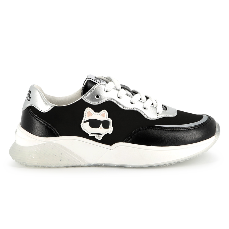 Sneakers con lacci e badge KARL LAGERFELD KIDS 
                        BAMBINA