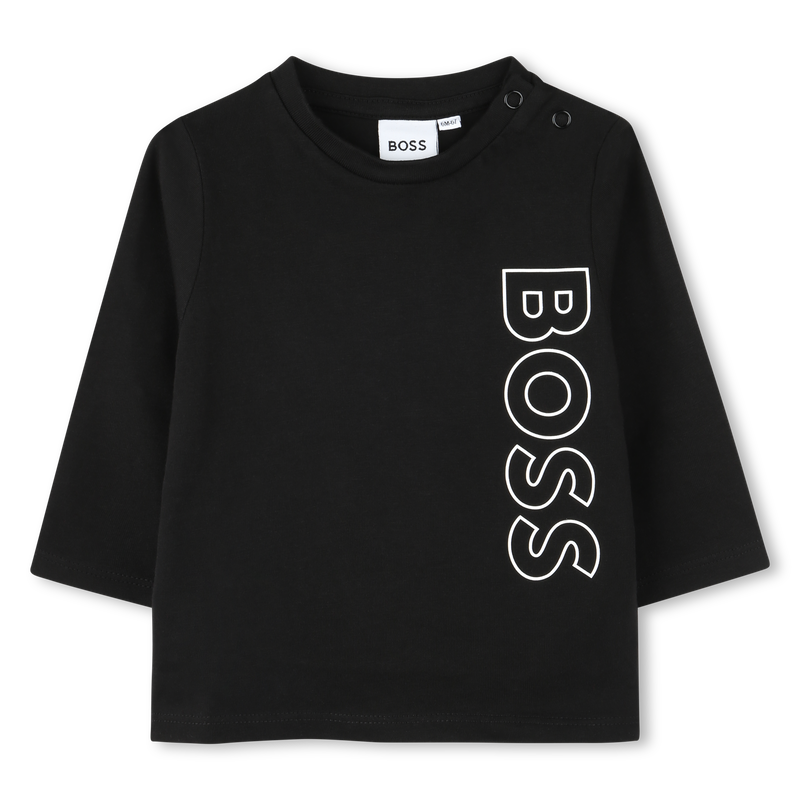 T-shirt cotone logo verticale BOSS 
                        RAGAZZO