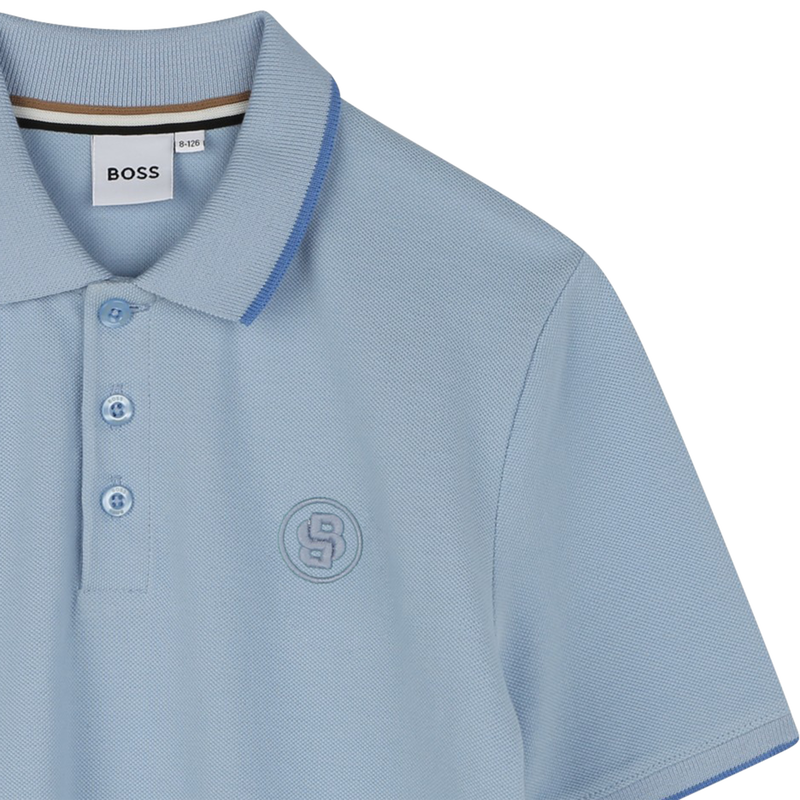 Polo in cotone taglio dritto BOSS 
                        RAGAZZO