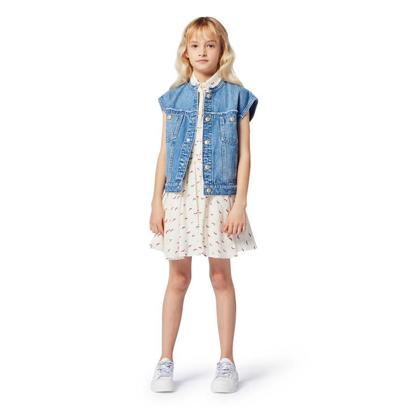 Vestito smanicato con stampa