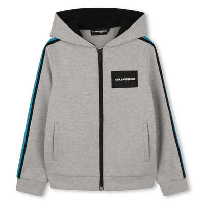 FELPA CON CAPPUCCIO E ZIP KARL LAGERFELD KIDS RAGAZZO