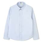 Camicia in cotone tinta unita, BLU CIELO, hi-res