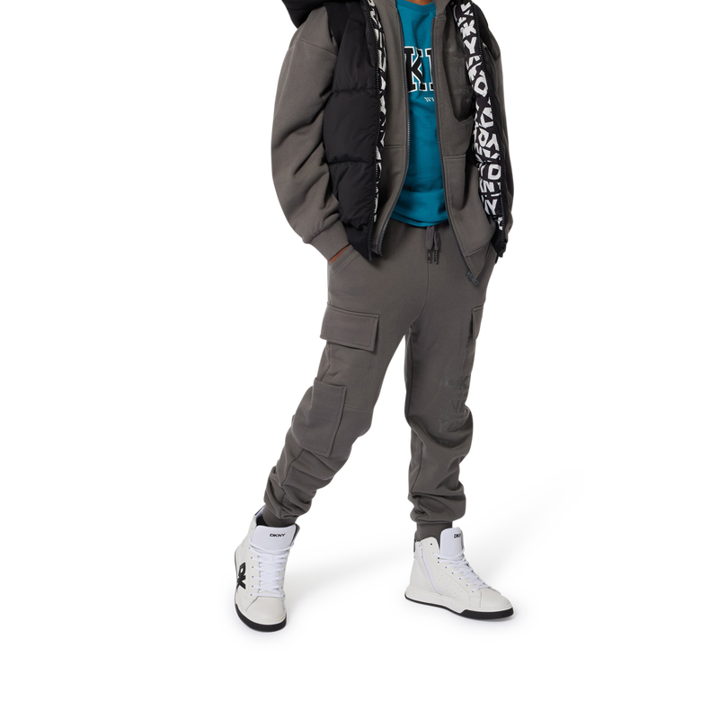 Joggers in felpa di cotone DKNY 
                        RAGAZZO