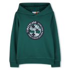 FELPA CON CAPPUCCIO, VERDE SCURO, hi-res