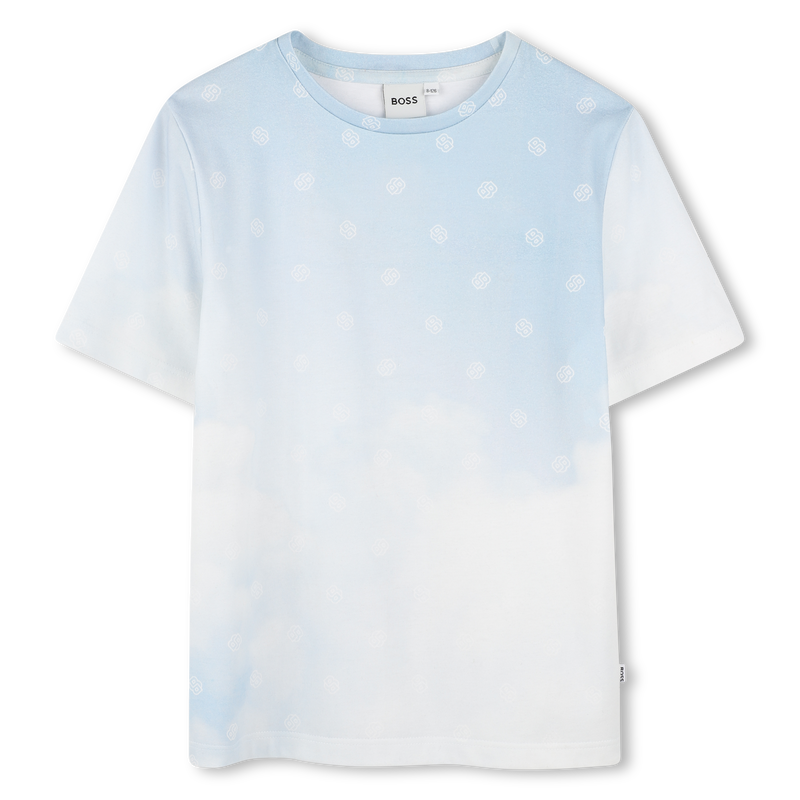 T-shirt di cotone con stampa BOSS 
                        RAGAZZO