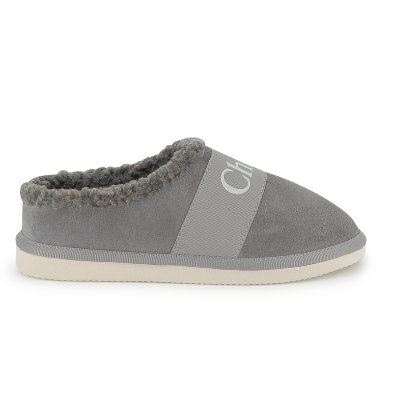 Pantofole in pelle scamosciata bovina CHLOE 
                        BAMBINA