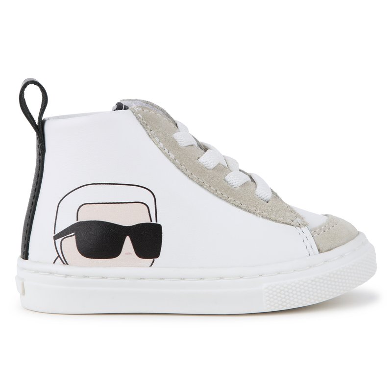 High-Top Leather Sneakers KARL LAGERFELD KIDS 
                        UNISEX