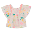 Blusa manica corta con volant BILLIEBLUSH 
                    BAMBINA