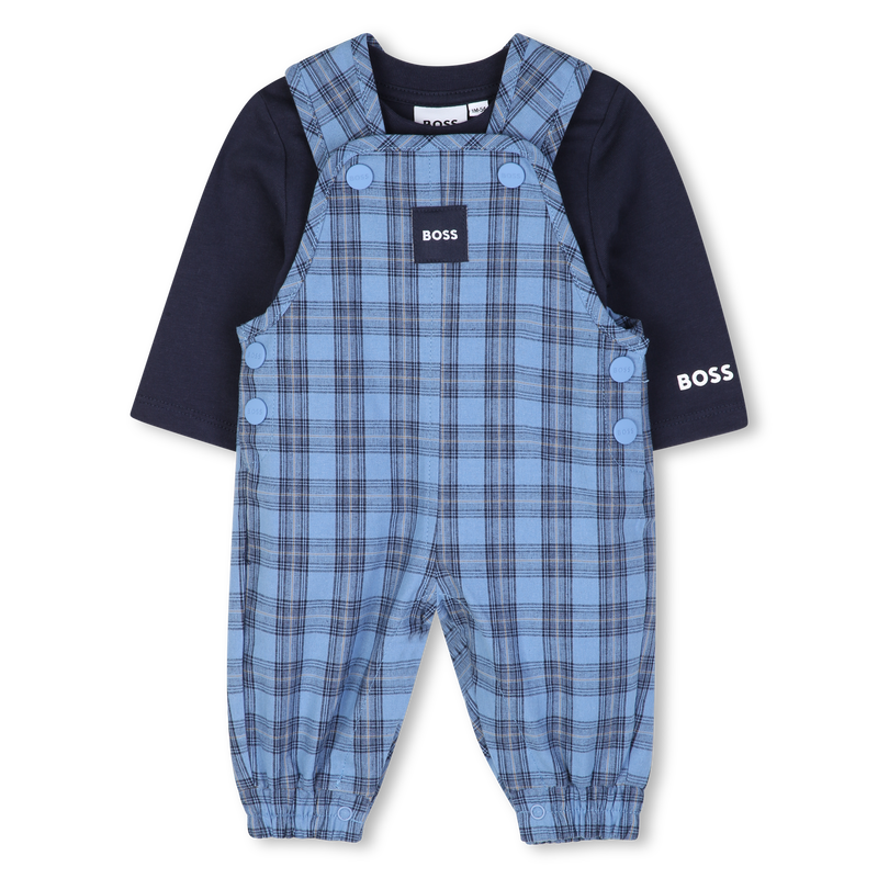 Completo salopette e t-shirt BOSS 
                        RAGAZZO