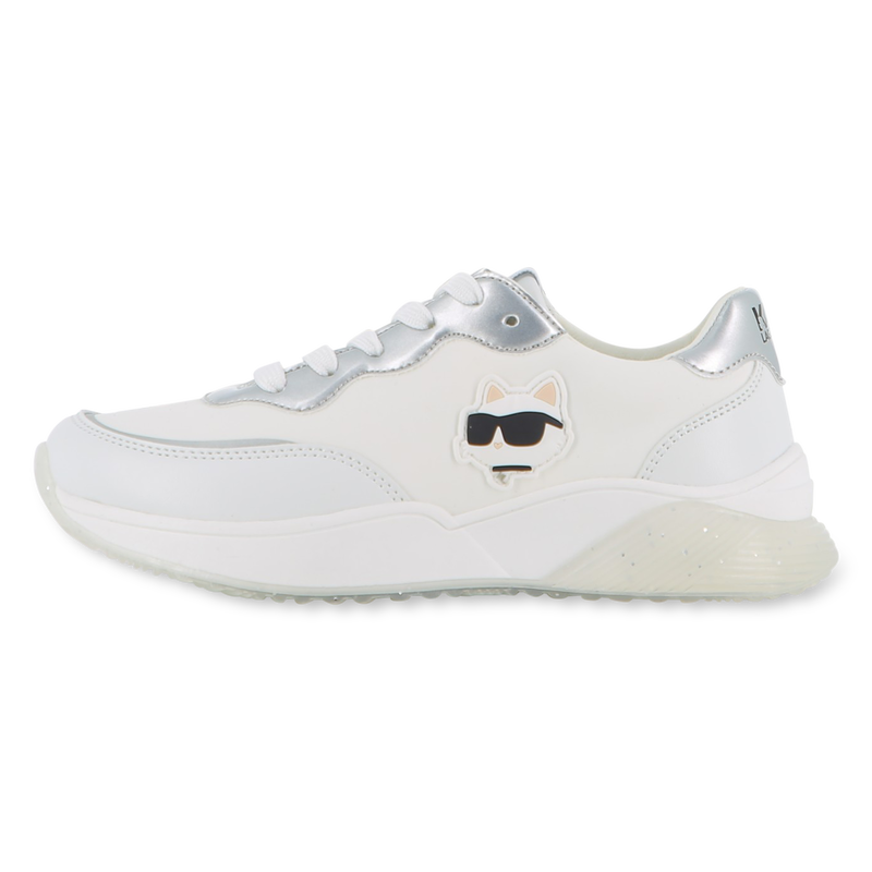 Sneakers con lacci e badge KARL LAGERFELD KIDS 
                        BAMBINA