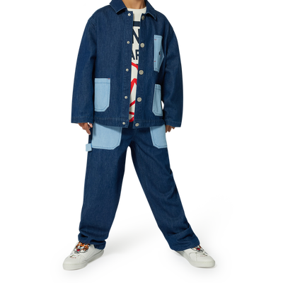 Jeans con tasche e ricami KENZO KIDS RAGAZZO
