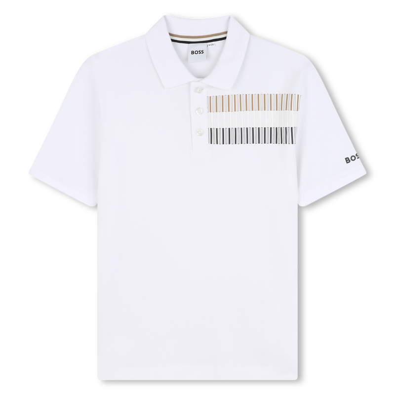 Polo taglio dritto a righe BOSS 
                        RAGAZZO