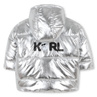 Piumino con cappuccio argento KARL LAGERFELD KIDS 
                    BAMBINA
