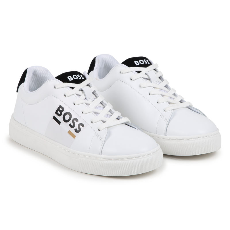 Sneakers in pelle con lacci BOSS 
                        RAGAZZO