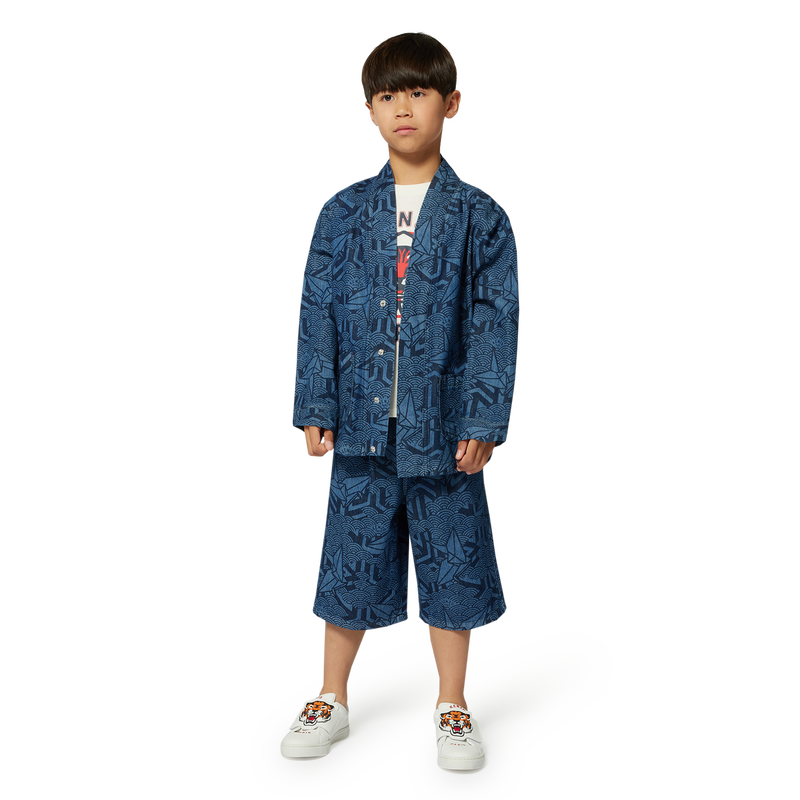 Bermuda in denim stampato KENZO KIDS 
                        RAGAZZO