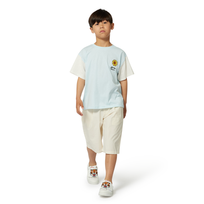 Bermuda tinta unita in cotone KENZO KIDS RAGAZZO