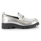Mocassini in pelle di vacchetta metallizzata DKNY 
                    BAMBINA