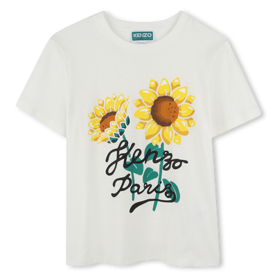 T-shirt con stampa girasoli KENZO KIDS UNISEX