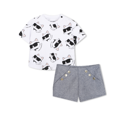 SET T-SHIRT E PANTALONCINI KARL LAGERFELD KIDS BAMBINA