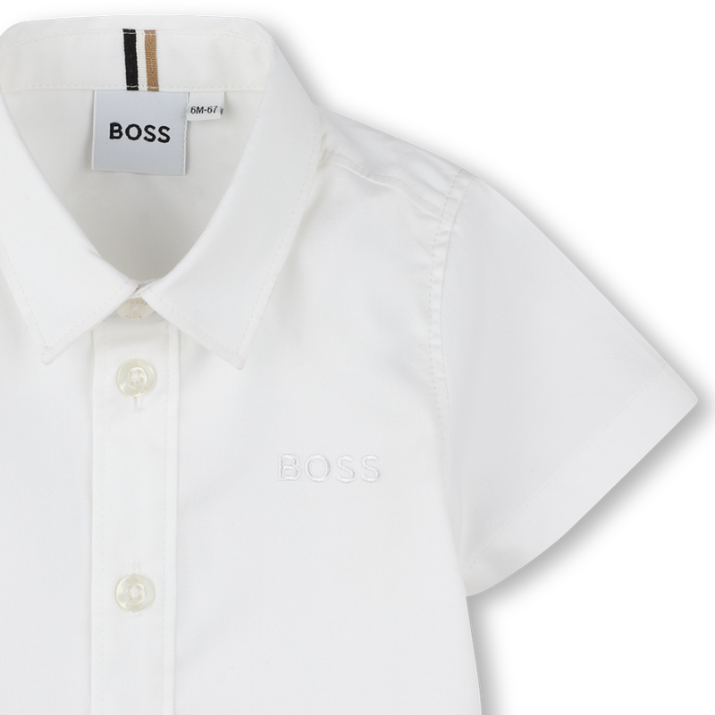 Camicia maniche corte cotone BOSS 
                        RAGAZZO