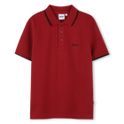 Polo a maniche corte, ROSSO SCURO, hi-res
