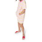 Vestito felpato con stampa HUGO 
                    BAMBINA