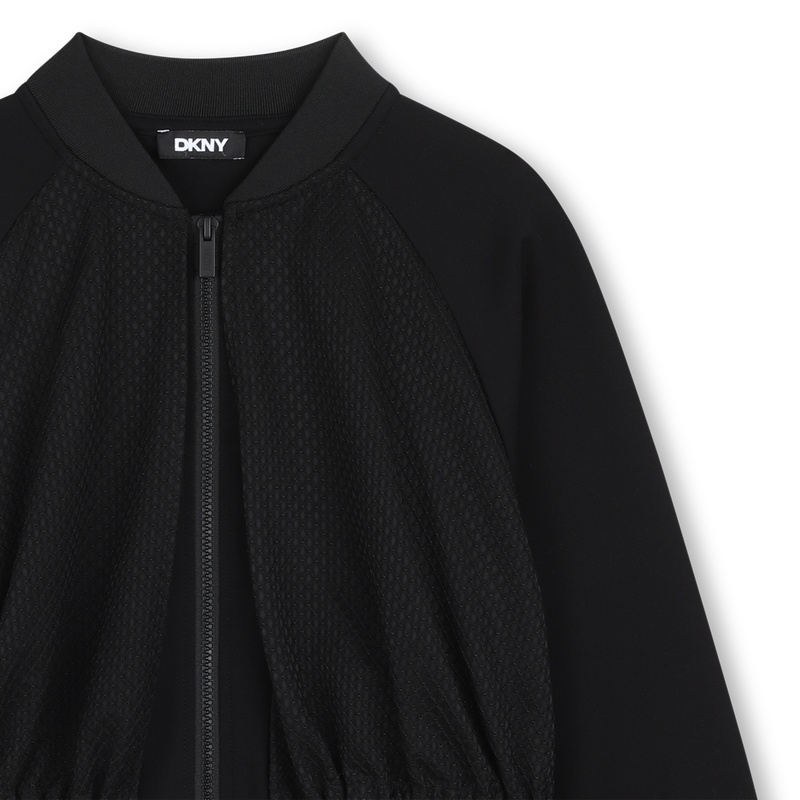 FELPA CON CAPPUCCIO E ZIP DKNY 
                        BAMBINA