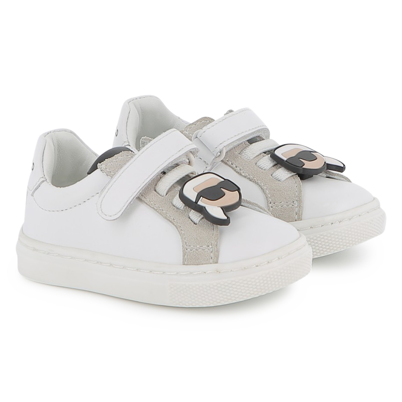 Sneakers basse in pelle bovina KARL LAGERFELD KIDS 
                        UNISEX