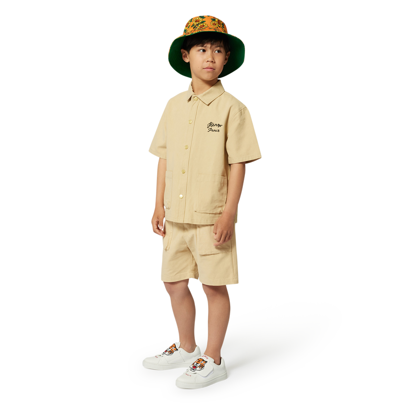 Bermuda in cotone con ricami KENZO KIDS 
                        RAGAZZO